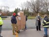 Hempstead Town Clerk Kate Murray delivers approximately 10,000 face masks to the Village’s first responders in the Police and Fire Departments on December 3.
