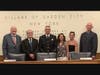 Lieutenant Thomas Federlein (center) is pictured with Trustee John Delany, Mayor Cosmo Veneziale, Police Commissioner Kenneth Jackson (far right), his wife, Lisa, and daughter, Abigail.