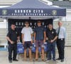 Commissioner Jackson, Detectives Roumeliotis and Hennessy with Garden City Pool employees.