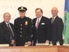 Sgt. Michael Punch with (from left) Mayor Cosmo Veneziale, Deputy Mayor Thomas O’Brien and Police Commissioner Kenneth Jackson.