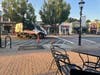 A Public Works street sweeper cleaning Seventh Street early Saturday morning, July 23, 2022.