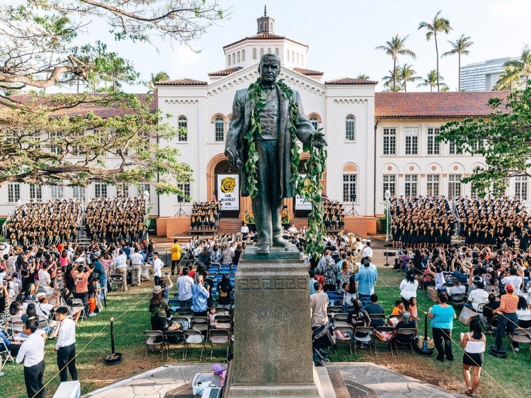 Before commencement occurs in the spring (above), McKinley is preparing seniors now to go to college. 