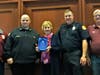 Harmonville Fire Co. presented Plymouth Township Councilwoman Lenore Bruno with a plaque commemorating her years of service.