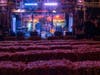 Volunteers create one-of-a-kind backdrops for live performances, including this one from the 2019 Halloween Bash.