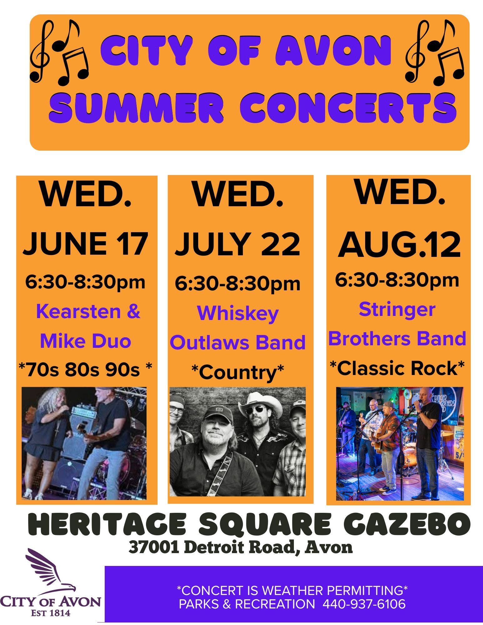 City of Avon Summer Concert at Heritage Square Gazebo