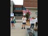 One local student flew an American flag presented to the family of a deceased soldier