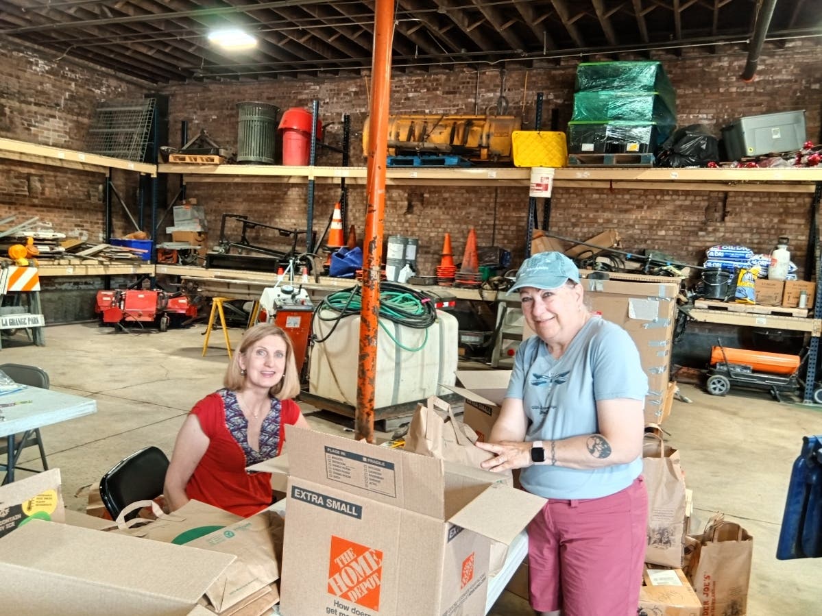 The La Grange Park Sustainability Commission leads an annual effort to reuse school supplies. 