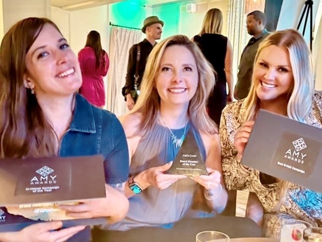 Andrea Kinnison, Content Operations Manager; Tara Yukawa, Director of Content and Campaign Management; and Joanne Morawa, Content Strategist