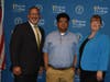 Pictured (left to right): U.S. Department of Education Secretary Miguel Cardona, RCSJ graduates Jesus Calixto and Miriam Craig-Venti