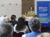 Jeremy Walker, a high school senior at GCIT and a college sophomore at RCSJ, shares his educational journey with the gathered crowd at the RCSJ Collegiate High School event on March 12.