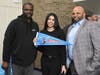 Jinelys Alvarez flies her soon-to-be new school colors with Rich Cooper (left), RCSJ assistant AD and head women’s basketball coach, and Jim Jefferson (right) Gloucester County commissioner deputy director.
