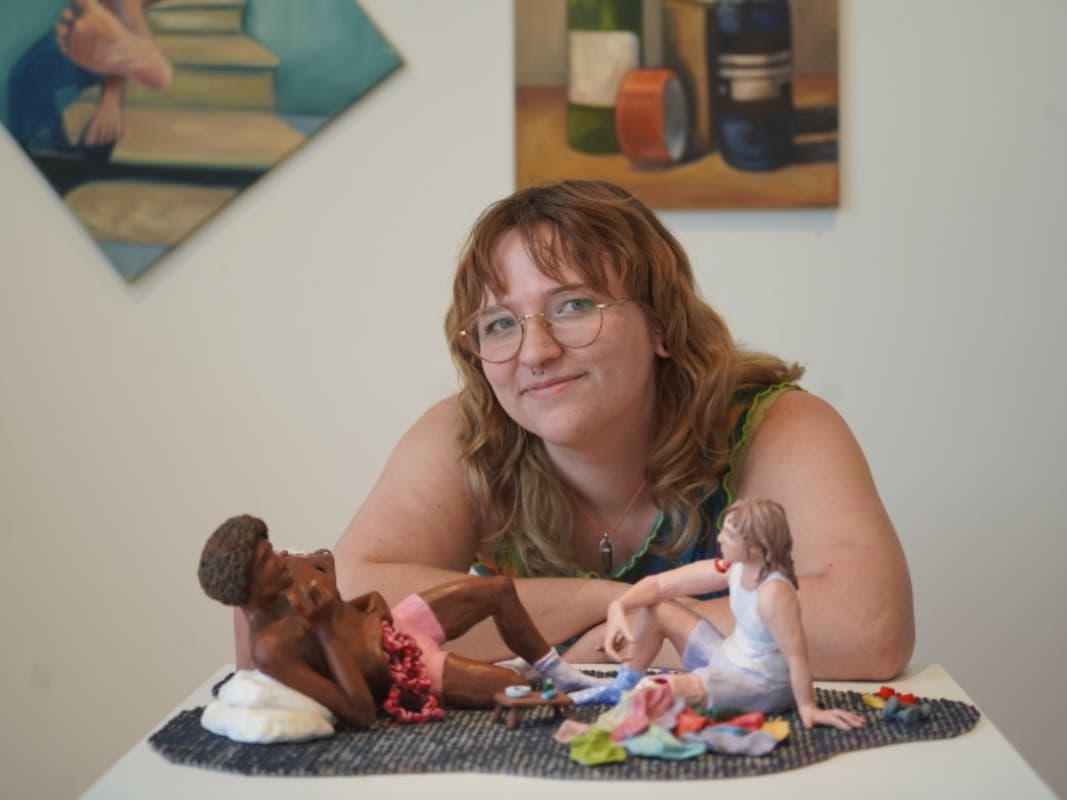 RCSJ student, El Zielinski, wins Best in Show for “Self-Medicated” at the RCSJ Student Art Show awards ceremony.