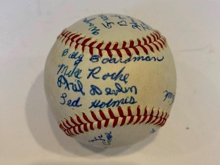 A baseball signed by the members of the 1965 Windsor Locks Little League World Series championship team.