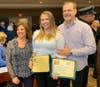 Quinnipiac University graduate Courtney Vander May student was honored in a ceremony at Memorial Town Hall this week.