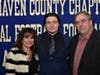 Hamden Hall's Michael DeMatteo, of East Haven, with mother Dawn and coach Joe Linta.