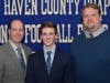 Foran's Gavin Paul with father Daniel (left) and coach Tom Drew.