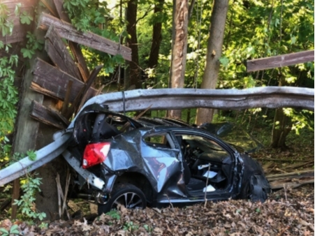 Firefighters extricated a driver after a crash and also rescued a hiker who had fallen 15 feet at Sleeping Giant in Hamden over the weekend.