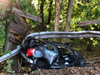 A driver was hospitalized after a crash Saturday on Route 15 in Hamden.