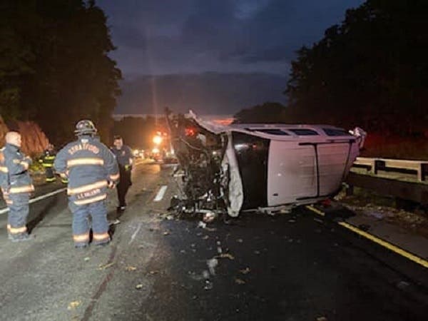 Crews responded to a rollover crash early Wednesday morning on Route 15.