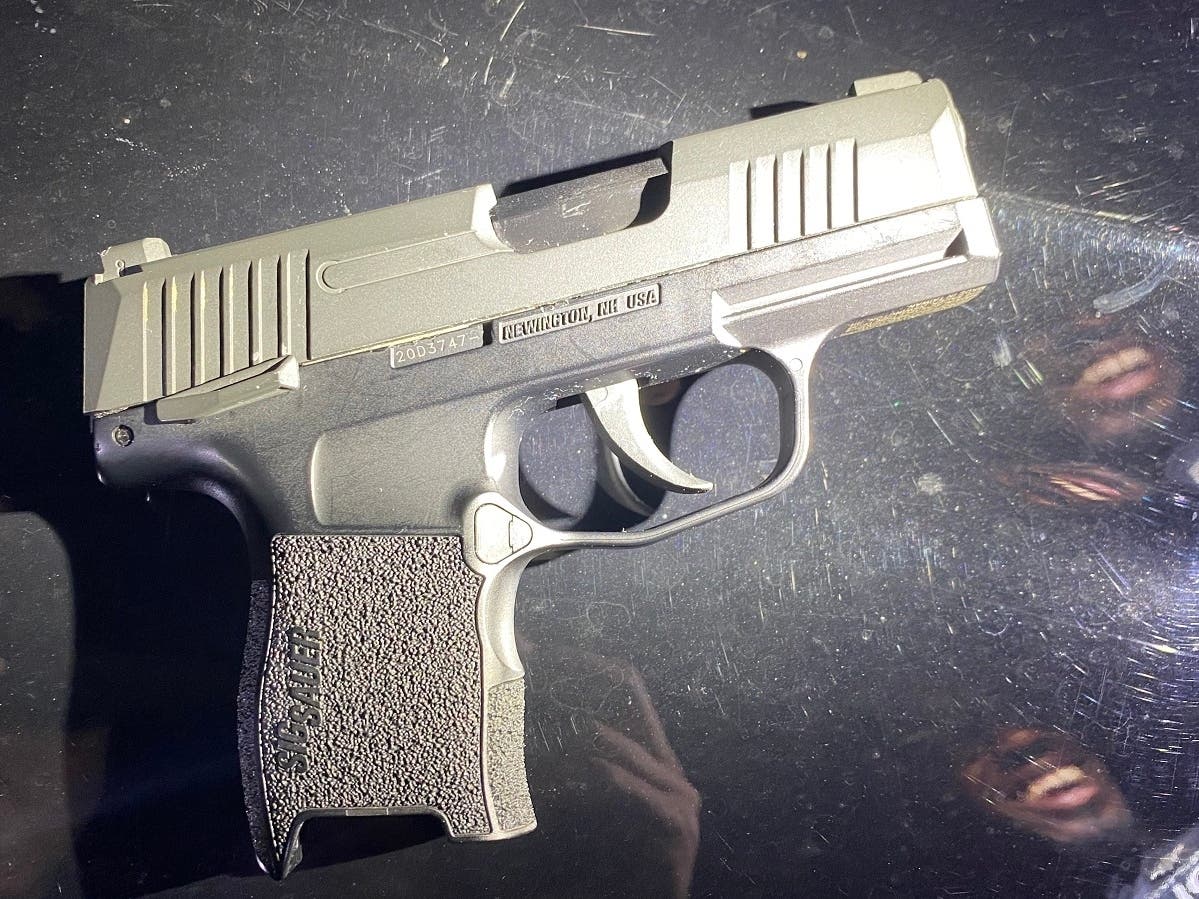 Police shared a photo of the Sig Sauer facsimile BB gun found on a 13-year-old boy during the investigation of an armed street robbery in Hamden.