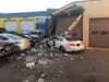 A car crashed into a building early Monday morning in Hamden.