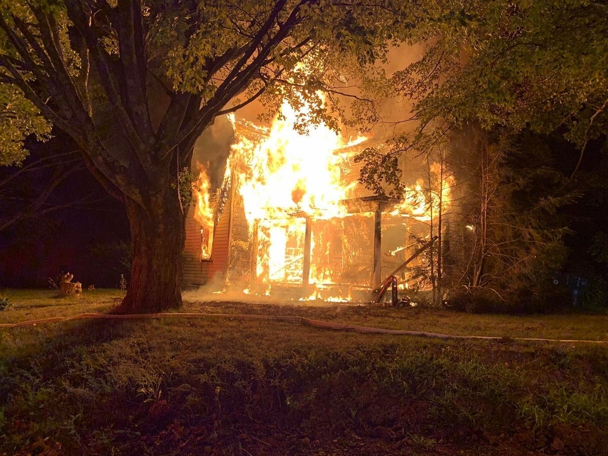 Crews responded to a house fire early Wednesday morning in Cheshire.