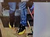Surveillance image of the sneakers worn by one of the robbers.