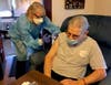 A "homebound" Stratford resident receives a COVID-19 vaccination under Operation Homeward Bound.