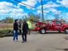 Tow truck operator Robert Bruneau, the owner of Bruneau’s Garage in West Haven, pulls several tires from the water off Spring Street as part of the city’s Earth Day cleanup. Bruneau is councilman of the 9th District.