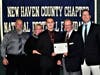 North Haven’s Anthony Vigliotto with parents Angelo and Cheryl, scholar athlete chairman Kevin O'Brien and coach Anthony Sagnella.