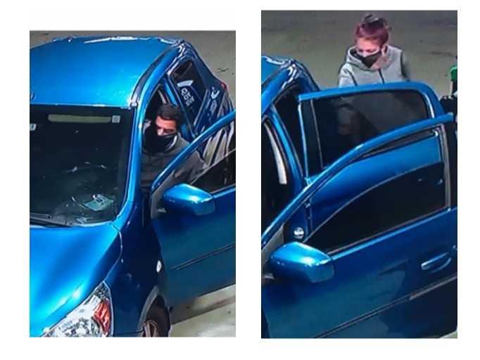Surveillance images of the man and woman accused of robbing a Sunoco Gas Station early Thursday morning in Wallingford.