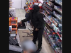 A surveillance image of the man who robbed the gas station on Monday night, according to police. The man brandished a knife and told the clerk to open the cash register and kneel on the ground, police said.