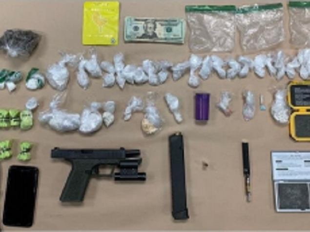 Items seized during the investigation of a shoplifting complaint, according to police.