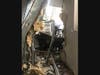 A car crashed into an apartment building in Hamden on Sunday.