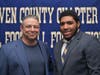 West Haven's Jamaine Galloway Jr. with coach Rich Boshea.