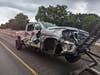 The first crash on Tuesday afternoon involved a tractor-trailer, pickup truck and a sedan, according to officials.
