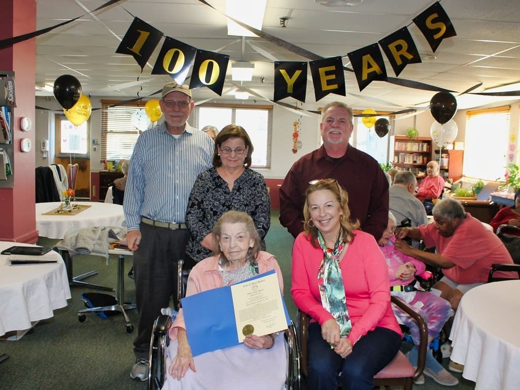 Mayor Dorinda Borer recognized the centenarian and lover of word search books for “leading an extraordinary life.”