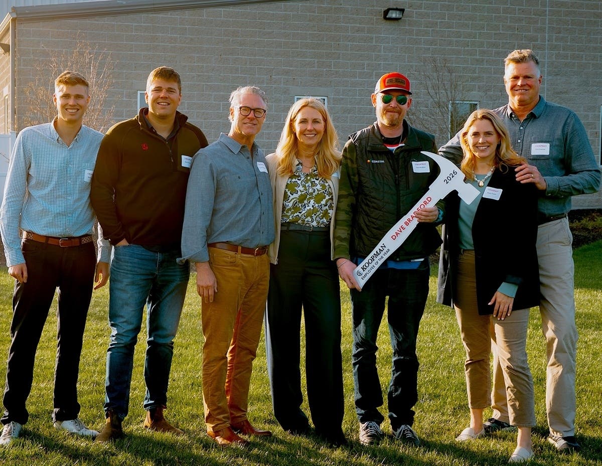 Pictured, from left to right: Ben and Sam Koopman, Tony and Denise Brookhouse, David Bradford, Sarah Thomas, and Dirk Koopman.