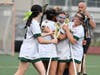 Hamden players celebrate during last Thursday’s 16-8 win over North Haven at Hamden High School.