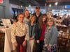 Middlesex Health Cancer Center team members Dr. Ryann Nocereto, Joan Perkins, Teri Mountain, and Loriann McLean alongside Jen and Joe Andruzzi at Counter Weight Brewing Co. in Cheshire.