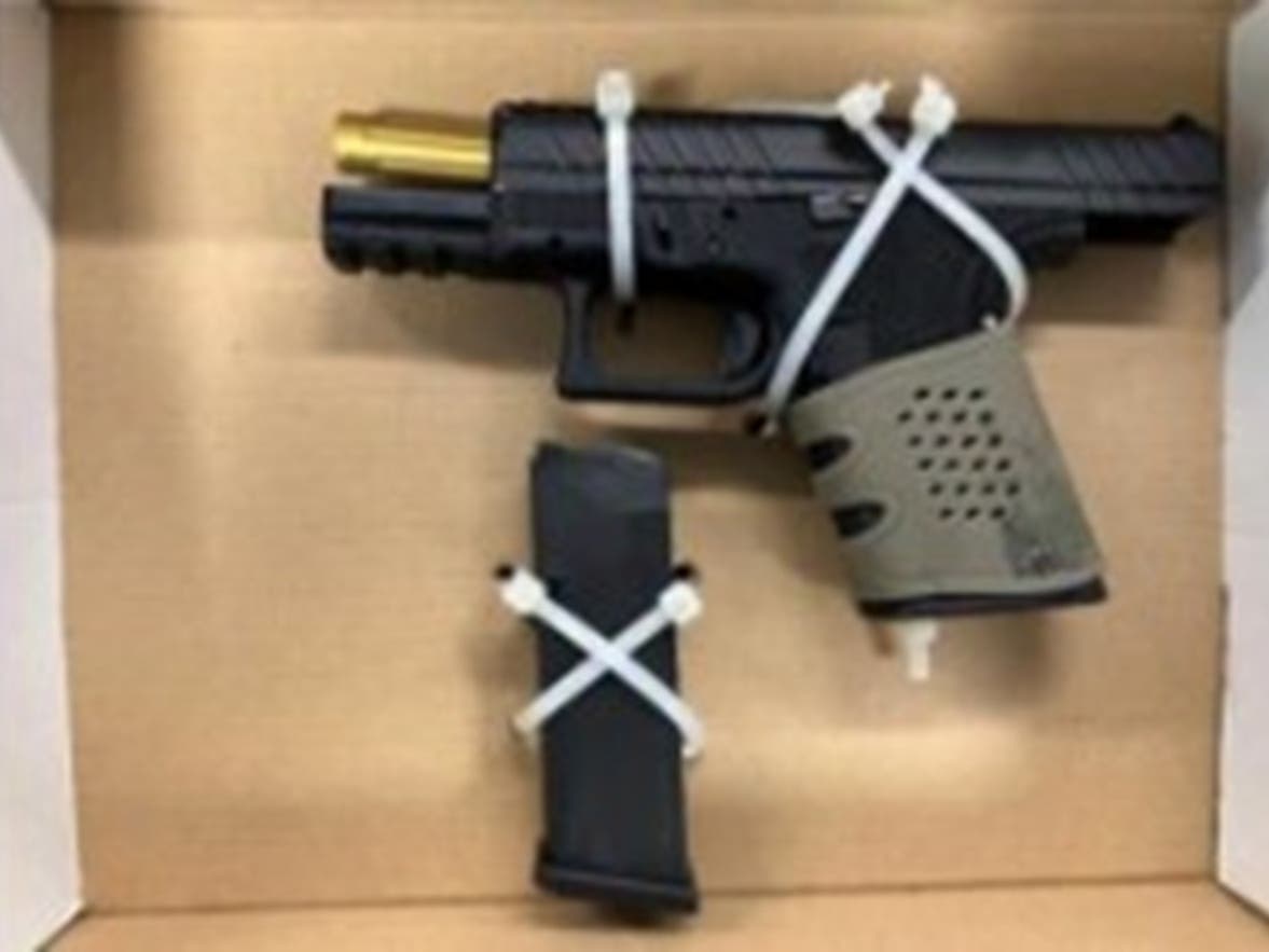 Gun seized by the Meriden Police Department.