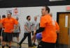 A player gets ready to throw at the Toms River PBA Dodgeball Tournament at Toms River East.