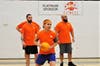 A player looks to make a throw at the Toms River PBA Dodgeball Tournament at Toms River East.