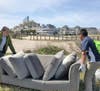 Volunteers remove a couch during the Beach Sweeps in Atlantic City in 2018.