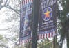 The banners of Christopher Duffy and Army Pfc. Thomas Yohn. 