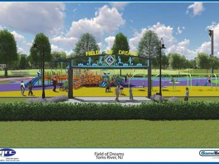 An artist's rendering of the entryway at the Toms River Field of Dreams. 