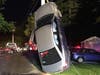 Injuries in the crash that happened Saturday night were not major, officials said. 