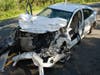 A Honda was damaged in a head-on crash Tuesday on Manchester Boulevard.