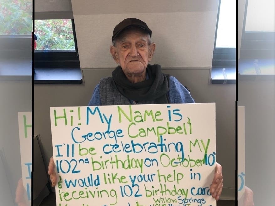 George Campbell's birthday request was simple; the community is responding by sharing his request widely. 