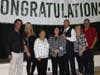 Cathy Lindenbaum (center, black and white jacket) was honored by Brick school district personnel and others on becoming the first NJPTA president from Ocean County. 